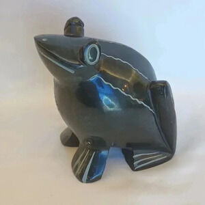 Mid Century Modern Boma Soapstone Canadian Carved Frog Sculpture Figurine